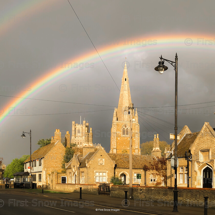 Double Rainbow over Ely 
 Double Rainbow over Ely 
 Keywords: double rainbow, ely cathedral, landscape